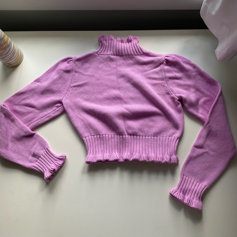 Pink Sweater with Ruffle Details - Picture 6 of 6